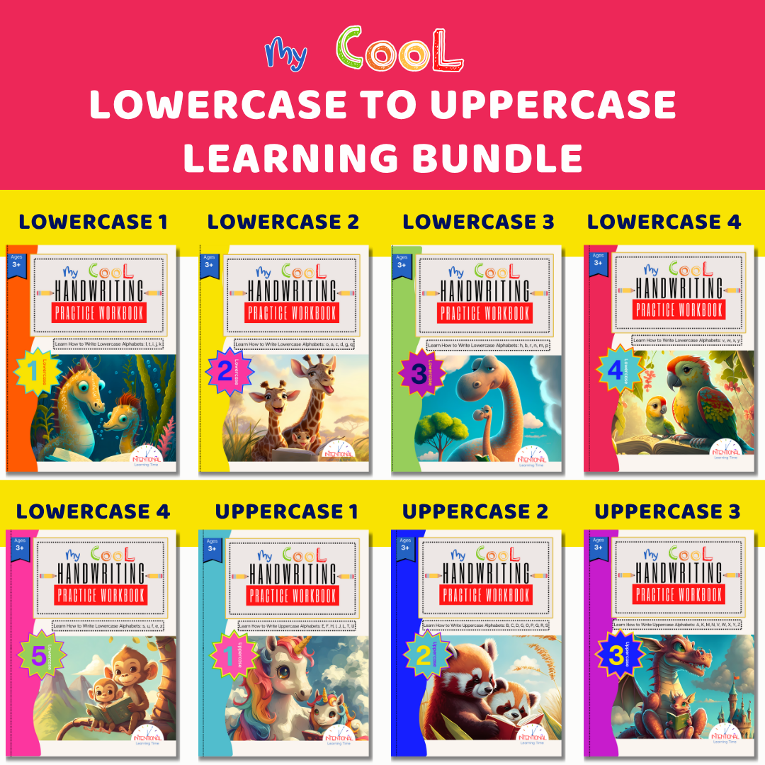 My Cool Handwriting Practice Workbooks-Lowercase to Uppercase Learning Bundle