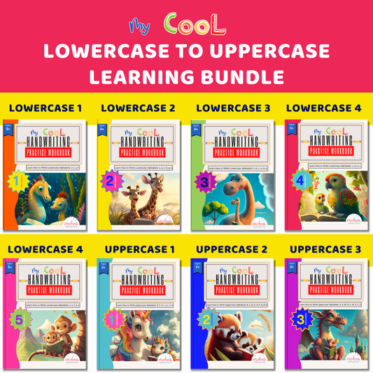My Cool Handwriting Practice Workbooks-Lowercase to Uppercase Learning Bundle